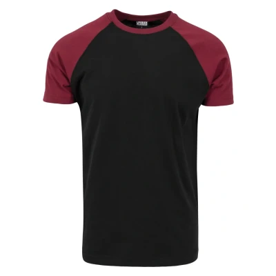 Obrázek Urban Classics Raglan Contrast Triko s potiskem, Muži, Velikost: XL, Black/burgundy