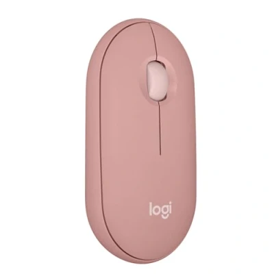 Obrázek Logitech Bezdrátová Bluetooth myš Pebble Mouse 2 M350s, mobilní, lehká, přizpůsobitelné tlačítko, tiché klikání, snadné přepínání pro Windows, MacOS, iPadOS, Android, ChromeOS růžová