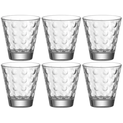 Obrázek Leonardo Optic sklenice na pití 6dílná sada, šťávu nebo vodu, vhodné do myčky nádobí, se vzorem, 215 ml, 012683