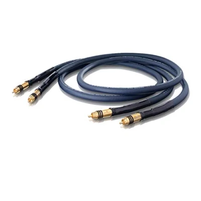 Obrázek OEHLBACH Série 1 High End Stereo Audio Cinch kabel sada Made in Germany, vícenásobné stínění, symetrická konstrukce kabelu, měď HPOCC 2 x 75 cm modrá
