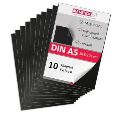 Obrázek 10dílná sada magnetických fólií ve formátu DIN A5 I samolepicí magnetické desky mag_272