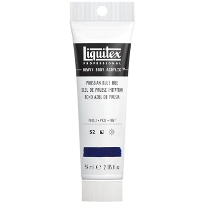 Obrázek Liquitex 1045320 Professional Heavy Body akrylová barva v umělecké kvalitě s vynikající stálostí na světle máslové konzistenci, 59 ml tuba pruská modrá imitace.