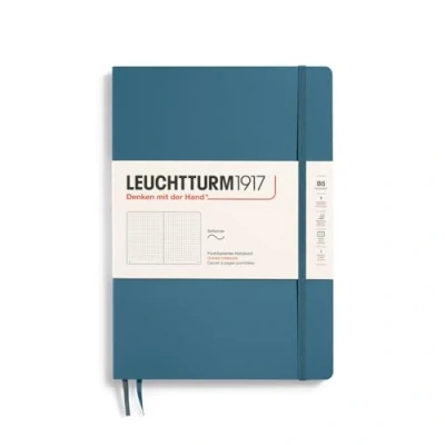 Obrázek LEUCHTTURM1917 365637 Poznámkový blok Composition (B5), měkký obal, 123 očíslovaných stran, Stone Blue, Dotted