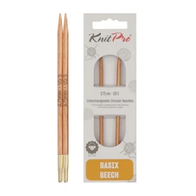 Obrázek KnitPro Basix Birch: Knitting Pins: Circular: Interchangeable: Standard: 11.6cm x 3.75mm, Multi Colour