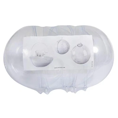 Obrázek Rayher 39467800 plastových kuliček, dělitelné, Ø 10 cm, sada 4 ks, plastové kuličky k naplnění, transparentní, akrylové se závěsným očkem, dekorační koule průhledné, vánoční dvoudílné,