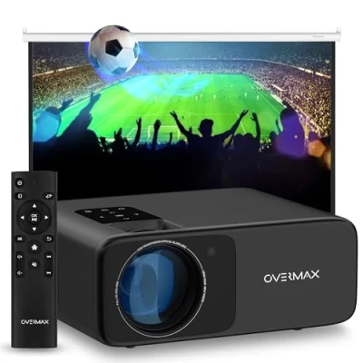 Obrázek Overmax Multipic 4.2 Full HD 1080p LED projektor 200&quot; 4500 Lumenů 4čočkový systém WiFi 2.4 5G BT HDMI USB reproduktor 360 snímková drotace Zažijte euro 2024 a večery z domácího kina v nevídané
