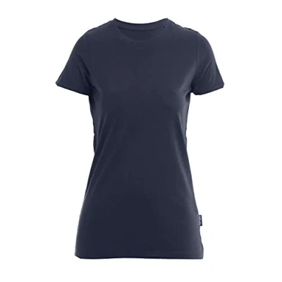 Obrázek HRM dámské Luxury Roundneck Tee vel. I Premium tričko kulatý výstřih ze 100% biobavlny Basic Shirt praní do 60 C kvalitní &amp; udržitelné horní díly, Modrá (námořnická 04 námořnická)