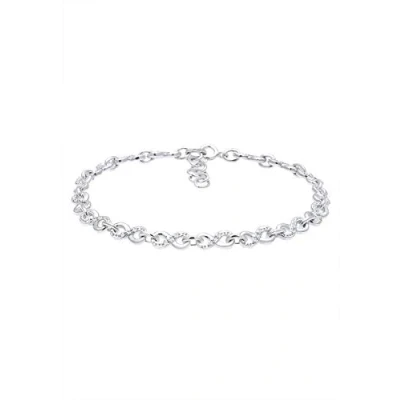 Obrázek Elli Dámský náramek Infinity Symbol Basic s krystaly ze sterlingového stříbra 925, 170, Fazetový brus, Křišťál