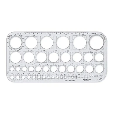 Obrázek STAEDTLER Kruhová šablona Mars, průhledná, pro kruhy 1 36 mm, v krocích 0,5 mm a 576 01 F