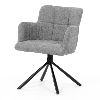 Obrázek Židle jídelní, šedá látka, černý kov, otočný vratný mechanismus 90/90 (L/P) funkce reset DCH T1122 GREY2