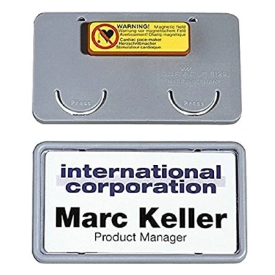 Obrázek Durable Jmenovka Clip Card (s magnetem, 40 x 75 mm) balení à 25 kusů, šedá, 812910