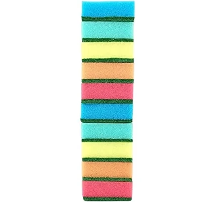 Obrázek 10dílná sada kuchyňských houbiček IDEA HOME, houba na hrnce, oboustranná čisticí houba, 75 x 50 28 mm, víceúčelová houbička, MIDI, vícebarevná