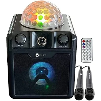 Obrázek N Gear DISCO410 Karaoke &amp; Party Bluetooth reproduktor s diskomílem, mikrofonem a funkcí powerbanky, černý