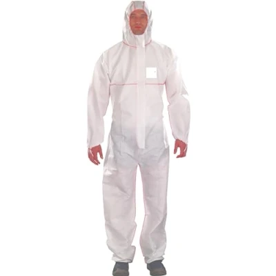 Obrázek Ansell AlphaTec 1500 PLUS Modell 111, Einweg Overall mit Kapuze, Chemikalienschutz Typ 5, wasserabweisend, schwer entflammbar, Industrie Schutzkleidung, für Männer und Frauen, weiß, Größe 2XL (1 Stk)