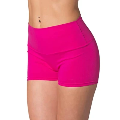 Obrázek Alkato Dámské sportovní šortky s vysokým pasem Hotpants cyklistické kalhoty, Růžová