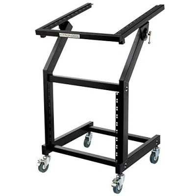 Obrázek Pronomic MXS 600 mobilní stojan vozík s 21 výškovými jednotkami a kolečky (strojní pro 19&quot; přístroje, 12+9HE, sklopný montážní rám) černý