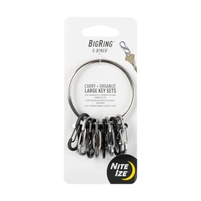 Obrázek Nite Ize Bigring ocel 8 S Biner 0. 5, černá/stříbrná, NI BRG M1 R3