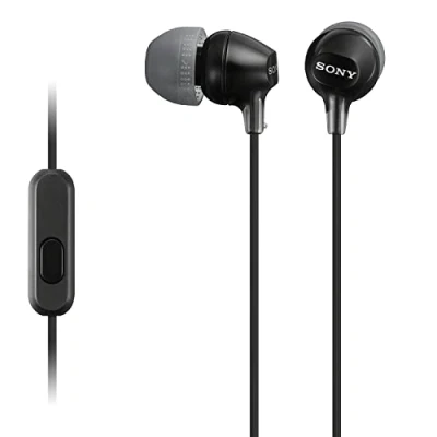 Obrázek Sony Sluchátka do uší MDR EX15AP (s funkcí headsetu, integrovaným mikrofonem) černá