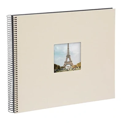 Obrázek goldbuch 25323 Spirálové album Bella Vista, fotoalbum 35 x 30 cm, se 40 bílými stranami, vzpomínkové ze lnu, fotokniha pro obrázky a fotografie k nalepení, pískově šedá