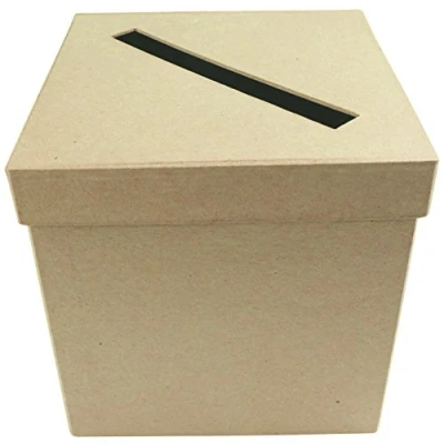 Obrázek Décopatch EV013O Packung mit 2 Briefkasten (aus Pappmaché zum Verzieren und Personalisieren, quadratisch, 19 x cm) 1 Pack kartonbraun