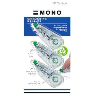 Obrázek Tombow CT CA4 3P korekční váleček MONO air 4, střední odvíjení, 4,2 mm x 10 m, balení po třech kusech