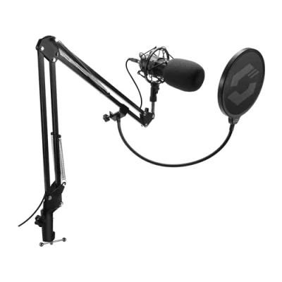 Obrázek Speedlink VOLITY Ready Streaming Startovací sada streamovací pro hry/počítače/notebook/notebook, mikrofon, rameno mikrofonu, ochrana proti větru, černá