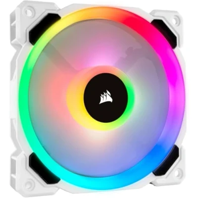 Obrázek Corsair LL120 RGB LED PWM PC ventilátor skříně (120mm Dual Licht Loop LED, jednotlivé balení) bílý