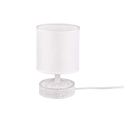 Obrázek Reality světla stolní lampa Marie R50980101, keramika bílá, látkové stínidlo bílé, bez 1x E14