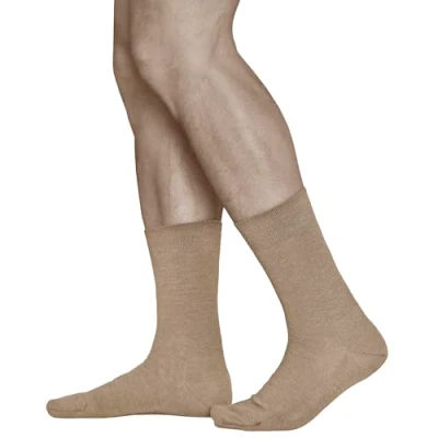 Obrázek VITSOCKS Pánské vlněné ponožky 80% MERINO vlna teplá business (3 páry) prodyšné měkké, Béžová