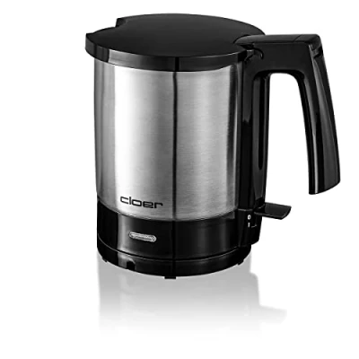 Obrázek Cloer 4700 rychlovarná konvice, 2000 W s vnitřním označením množství náplně, ochrana proti chodu nasucho a přehřátí pro 1,5 l, matná nádoba z ušlechtilé oceli černá