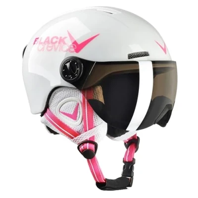 Obrázek Black Crevice Dětská přilba hledí Leogang, bílá Shiny/pink, 48 52 cm..