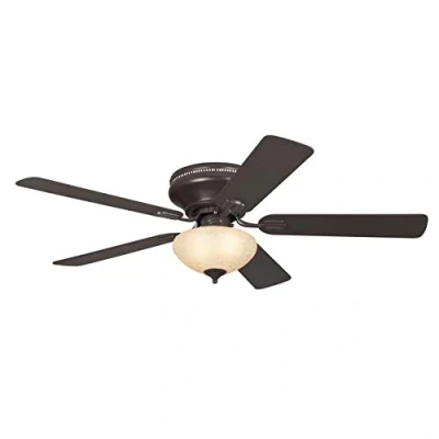 Obrázek Westinghouse Lighting cm stropní ventilátor Everett s jedním světlem a pěti křídly, provedení v espressu se stínidlem ze skla Scavo, 7215440, hnědý