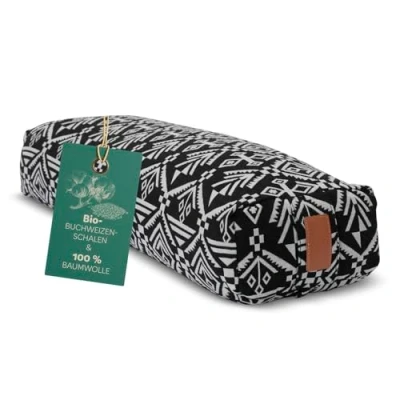 Obrázek #DoYourYoga® Bolster na jógu »Paravati« s bio miskou patkou (KBA), pratelný potah ze 100% bavlny, 67 cm x 13 cm, meditační polštářek/sedáky polštář sezení pro Yin Yoga Style 7