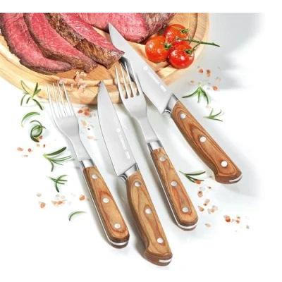 Obrázek Zassenhaus sada 2 ks steakových příborů s držadly ze dřeva Pakka, v dárkové krabičce