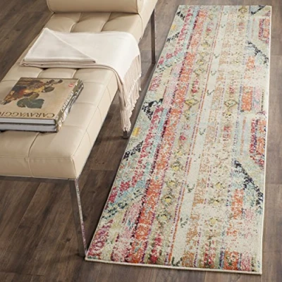 Obrázek SAFAVIEH Boho koberec do obývacího pokoje, jídelny, ložnice Monaco Collection, krátká předsíň, Multi, 76 x 183 cm