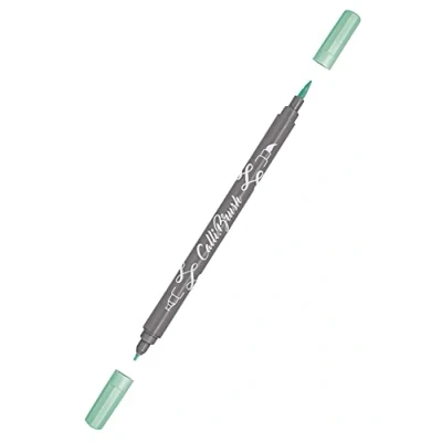 Obrázek ONLINE Calli.Brush Pen s dvojitým hrotem, štětcem a kaligrafickou špičkou, ruční psaní štětcových per v různých barvách, pestrý Bullet Journal tužky pro kaligrafii, akvarel, barva: mátová