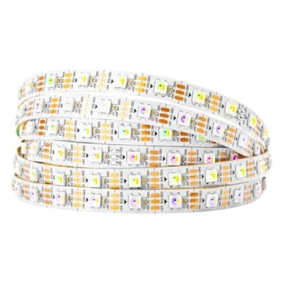 Obrázek BTF LIGHTING RGBW RGBWW teplá bílá SK6812 5m 60LED/pixely/m 300 LED Individuálně adresovatelné flexibilní RGB+Warm White 4 barvy v 1 barvě snů pásky nejsou vodotěsné IP30 DC5V