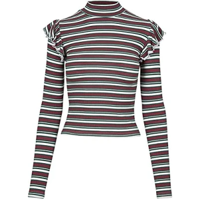 Obrázek Urban Classics Dámské tričko s dlouhým rukávem, Vícebarevná (White/Green/Firered 01316)