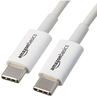 Obrázek Amazon Basics Rychlonabíjecí kabel, USB C na 2. 0, 480 MBit/s, certifikace IF, pro Apple iPhone 15, iPad, Samsung Galaxy, tablety, laptopy, 1,80 m, bílý