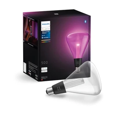 Obrázek Philips Hue Chytrá lampa Lightguide, tvar Edison, ST70, bílé a barevné světlo, kompatibilní s Bluetooth, hlasové ovládání asistenty Alexa, Apple Home Google Assistant