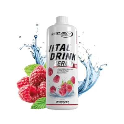 Obrázek Best Body Nutrition Vital Drink ZEROP® malina, originální nápojový koncentrát sirup bez cukru, 1:80 vydává 80 litrů hotového nápoje, 1000 ml
