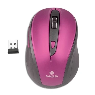 Obrázek NGS EVO MUTE PURPLE Kabellose Optische Maus, 2.4GHz, USB Maus für Computer oder Laptop mit 5 LautloseTasten und Scrollfunktion, 800/1600dpi, Lila