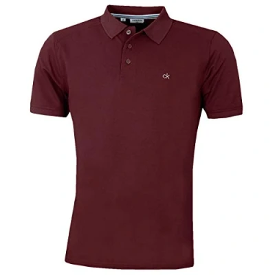 Obrázek Calvin Klein Herren Campus 3 Knopf Kragen Polo Hemd Burgundy XL