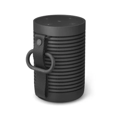 Obrázek Bang &amp; Olufsen Beosound Explore bezdrátový přenosný Bluetooth outdoor, domov a cestování, výdrž baterie 27 hodin, vodotěsný reproduktor 360 + nabíjecí kabel USB C černý antracitový