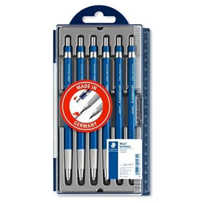 Obrázek STAEDTLER Mars 780 C PR5 tužka na odpady, technico s integrovaným ořezávátkem tuhy 2 mm, 5 a 1 propagace, 6 kusů (balení ks)