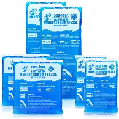 Obrázek COM FOUR® úsporné balení vícenásobného obkladu 3 různé velikosti chlad a teplo vhodné do mikrovlnky (2x malé, 2x střední, velké)