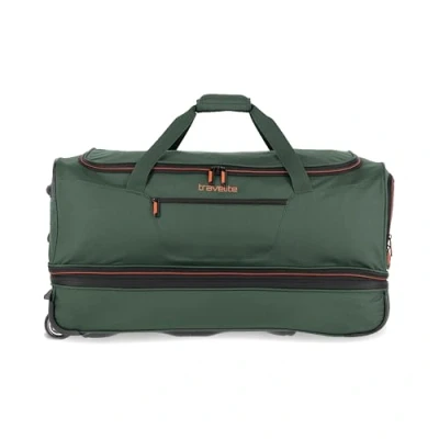 Obrázek travelite 2kolová Cestovní taška na kolečkách vel. L s roztahovacím záhybem, zavazadlo série BASICS: měkké kolečky extra objemem, 096276, Zelená/oranžová,