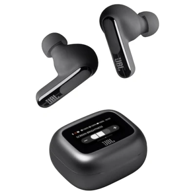 Obrázek JBL sluchátka Live Beam 3, bezdrátová do uší s Bluetooth, výdrž baterie 48 hodin, True Adaptive Noise Cancelling a zvuk Signature vysokým rozlišením, vodotěsnost IP55, se špunty