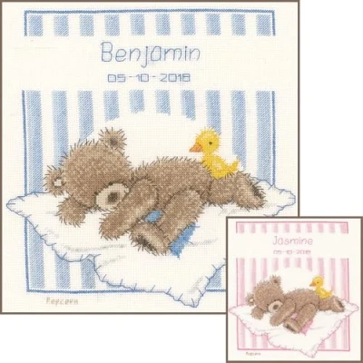 Obrázek Vervaco PN 0148181 Popcorn Geboren Zählmusterpackung, Baumwolle, mehrfarbig, 20 x 23 cm / 8&quot; 9,2&quot;
