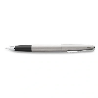 Obrázek Lamy Studio brushed plnicí pero univerzální v elegantním celokovovém krytu se sponou ve tvaru vrtule a ocelovým hrotem šířce linky B vč. inkoustové kazety T 10 modré
